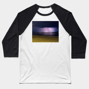 Lightning over Nahant from Revere Beach Revere MA Baseball T-Shirt
